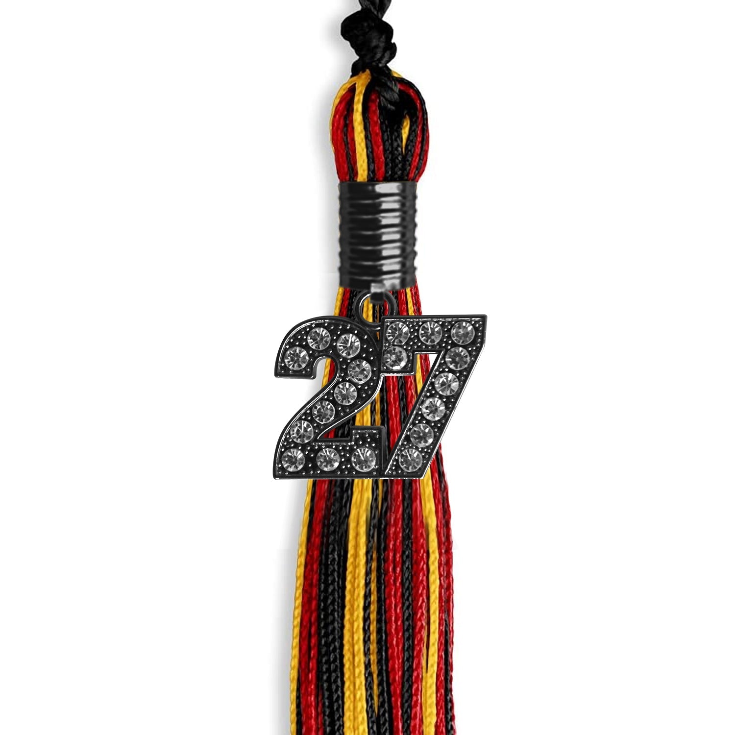 Black/Red/Gold Mixed Color Graduation Tassel with Black Date Drop - Endea Graduation