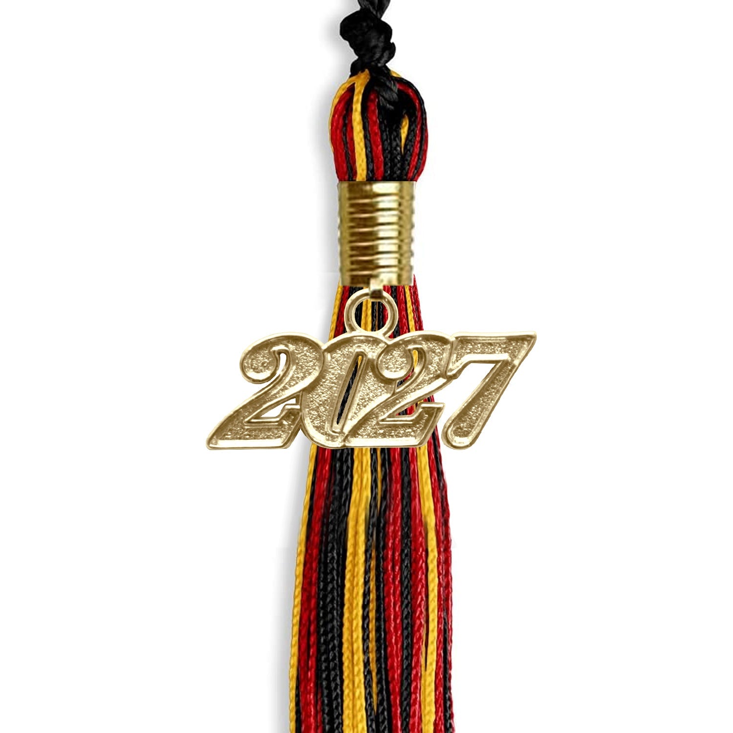 Black/Red/Gold Mixed Color Graduation Tassel with Gold Date Drop - Endea Graduation