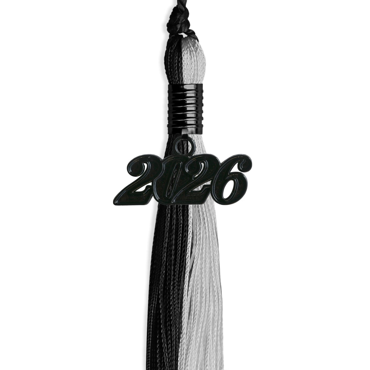 Black/Silver Graduation Tassel with Black Date Drop - Endea Graduation