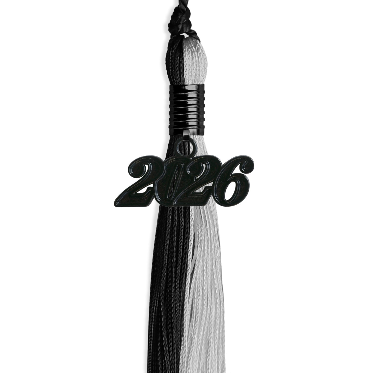 Black/Silver Graduation Tassel with Black Date Drop - Endea Graduation