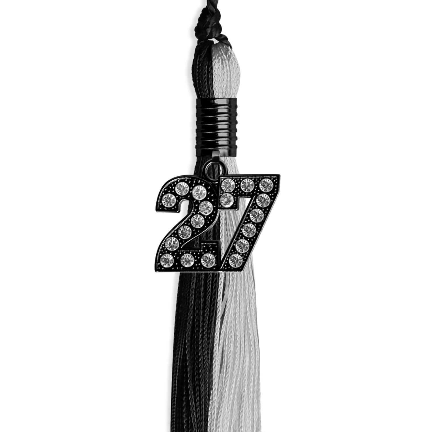 Black/Silver Graduation Tassel with Black Date Drop - Endea Graduation