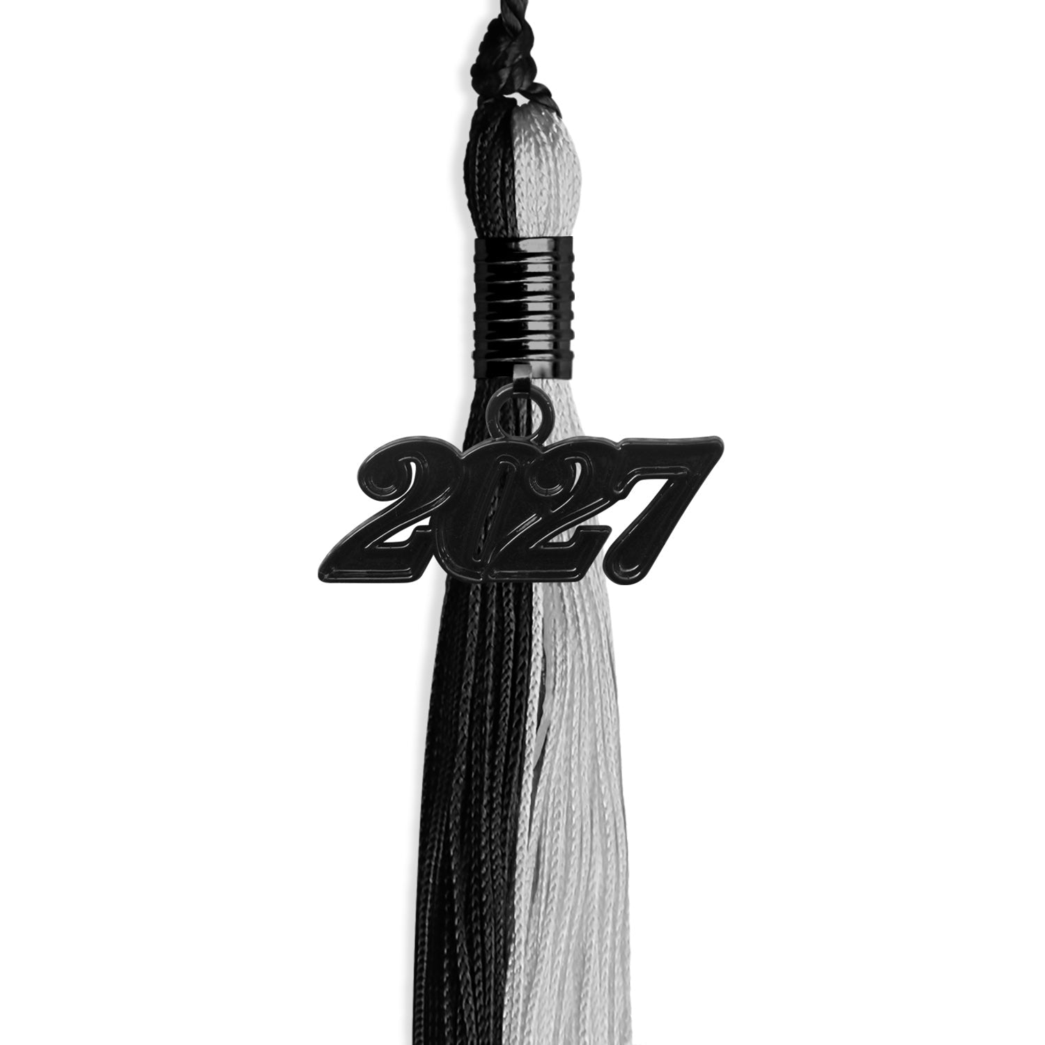 Black/Silver Graduation Tassel with Black Date Drop - Endea Graduation