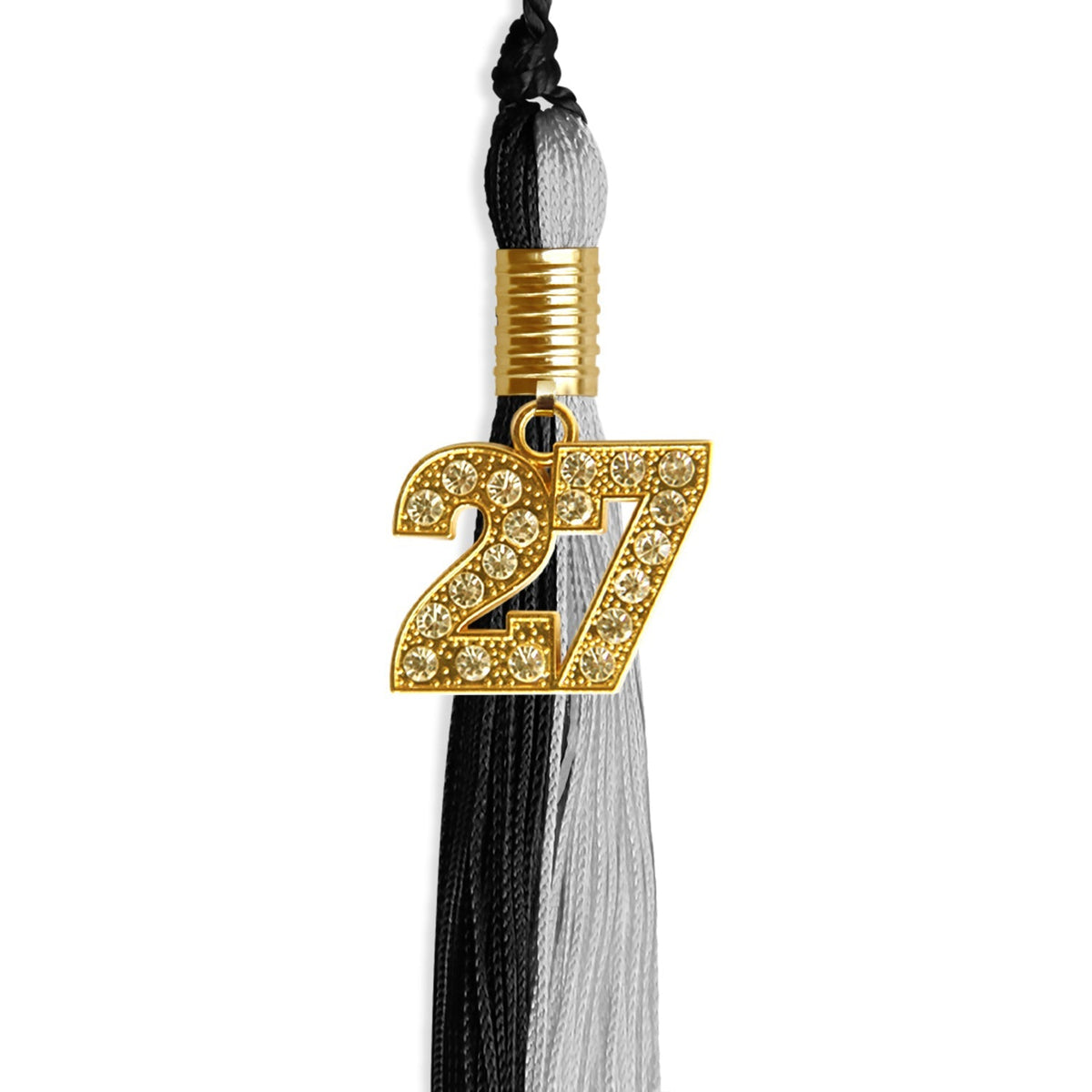 Black/Silver Graduation Tassel with Gold Bling Charm - Endea Graduation