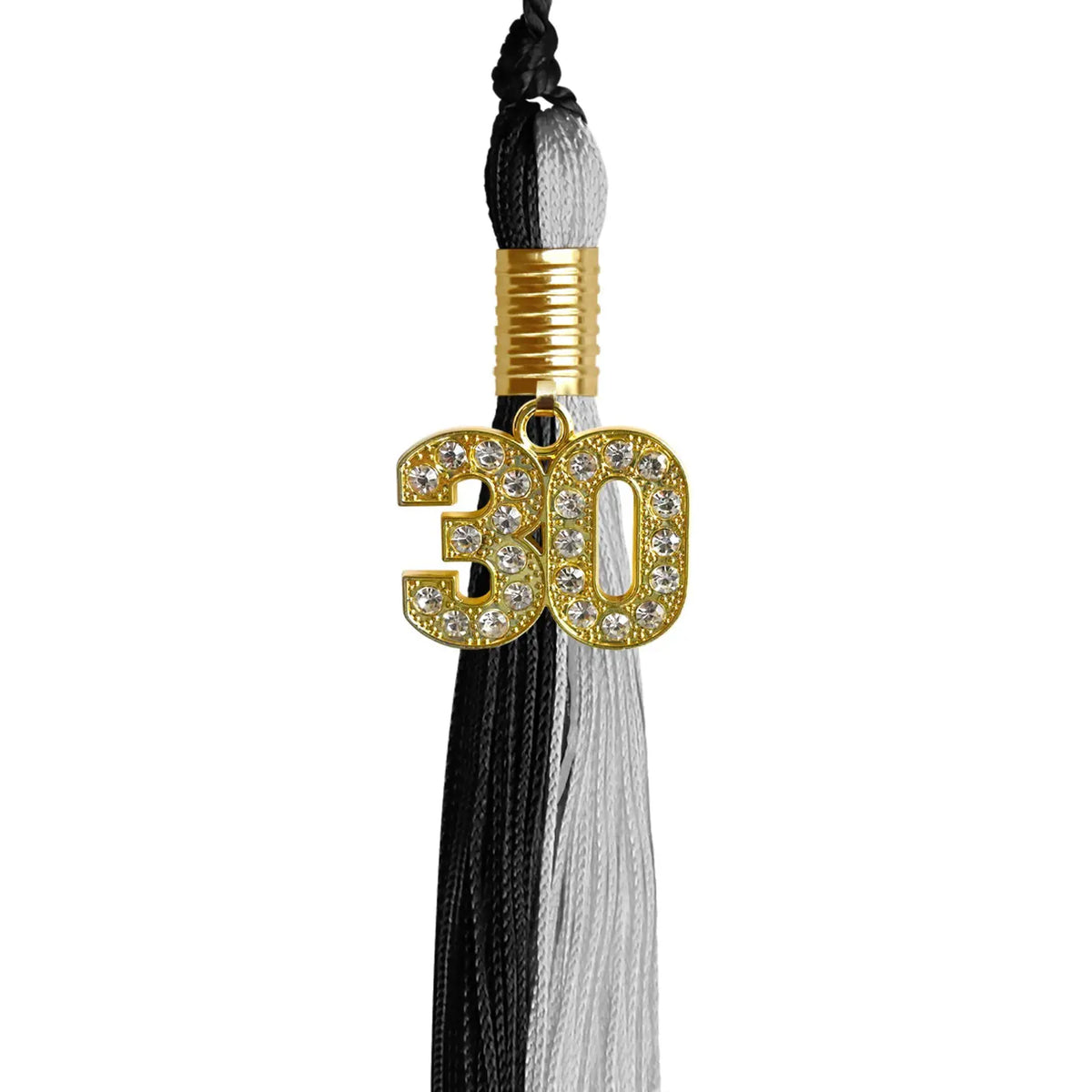 Black/Silver Graduation Tassel with Gold Bling Charm - Endea Graduation
