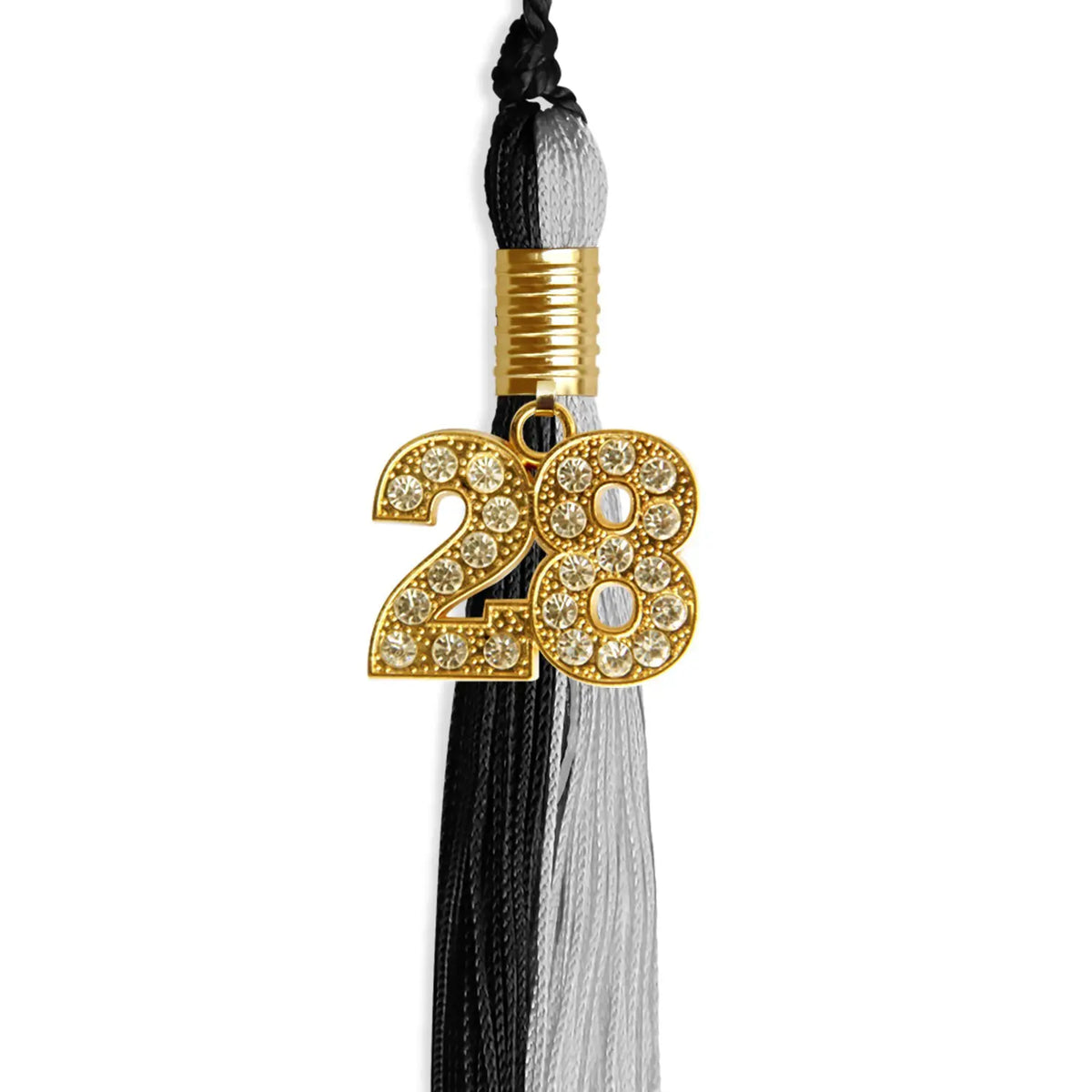 Black/Silver Graduation Tassel with Gold Bling Charm - Endea Graduation