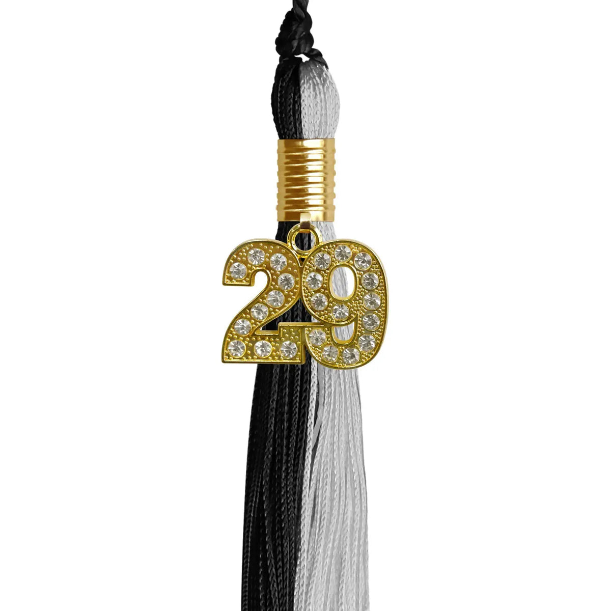 Black/Silver Graduation Tassel with Gold Bling Charm - Endea Graduation