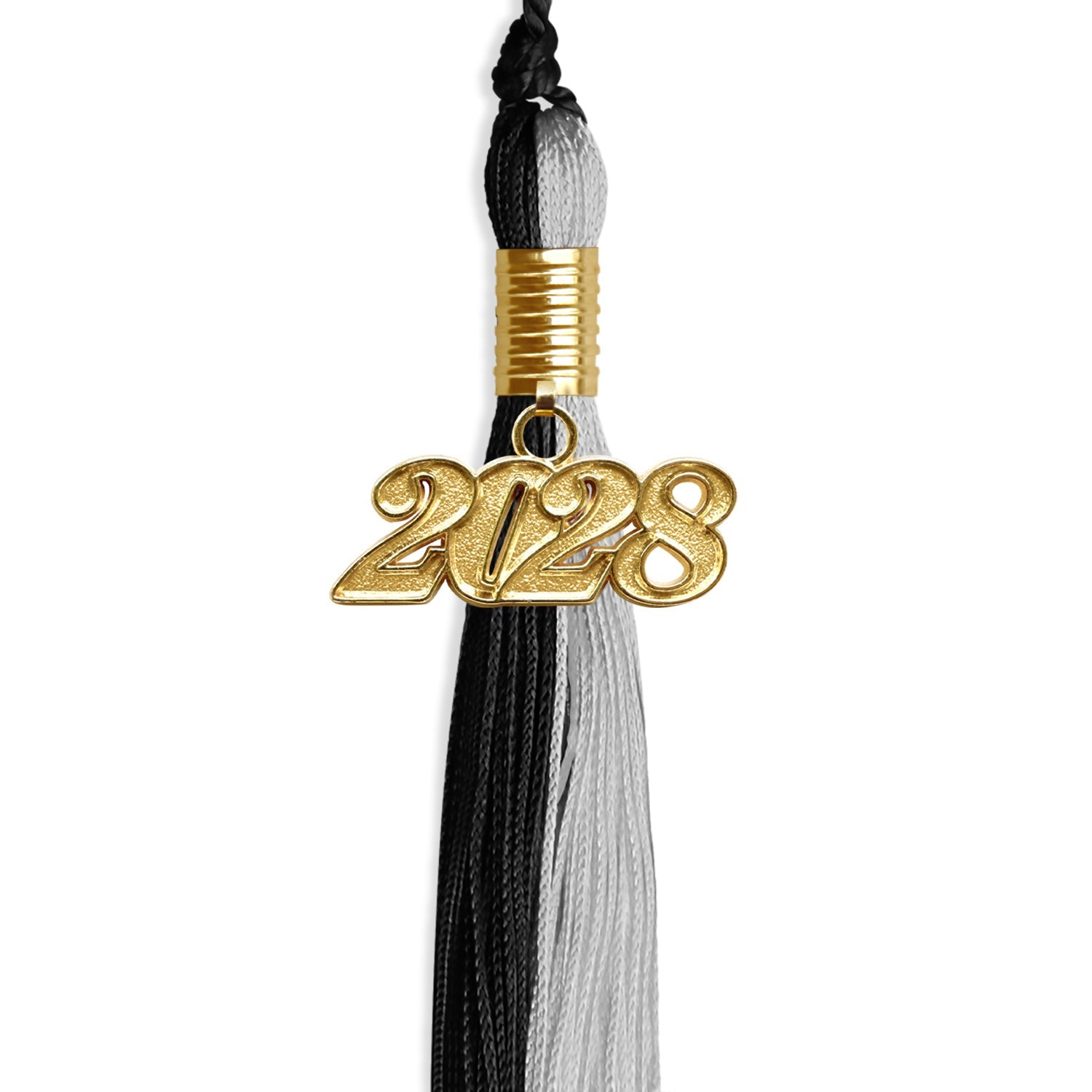 Black/Silver Graduation Tassel with Gold Date Drop - Endea Graduation