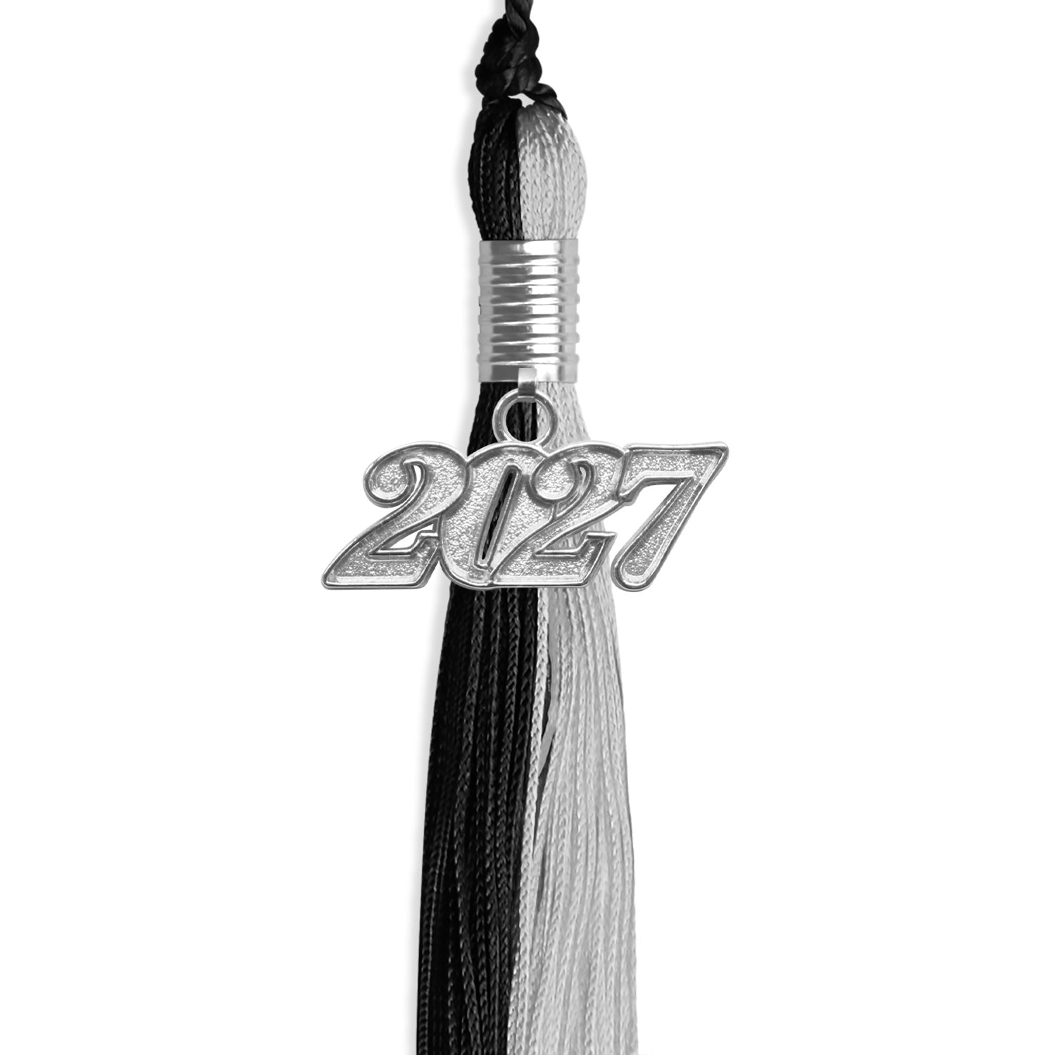 Black/Silver Graduation Tassel with Silver Date Drop - Endea Graduation