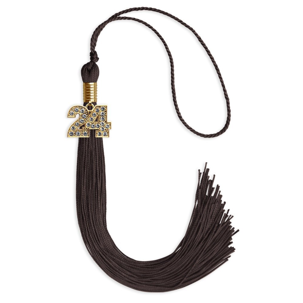 Brown Graduation Tassel with Gold Bling Charm - Endea Graduation