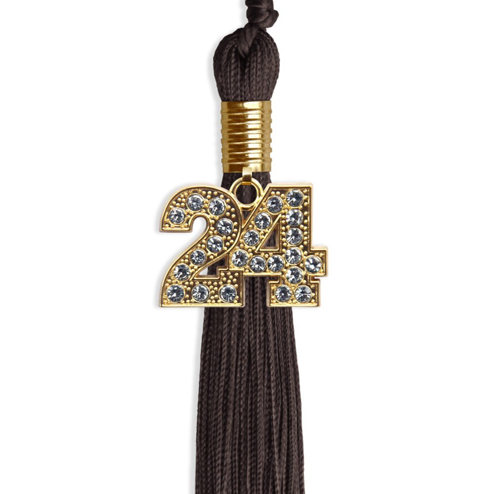 Brown Graduation Tassel with Gold Bling Charm - Endea Graduation