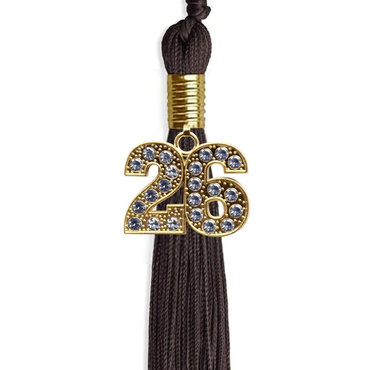 Brown Graduation Tassel with Gold Bling Charm - Endea Graduation