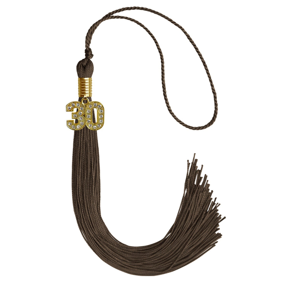 Brown Graduation Tassel with Gold Bling Charm - Endea Graduation
