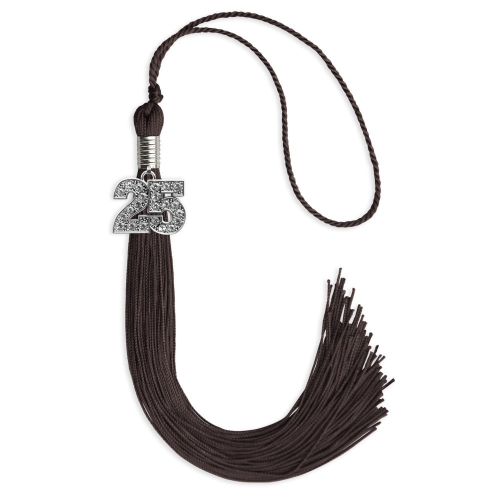 Brown Graduation Tassel with Silver Date Drop - Endea Graduation