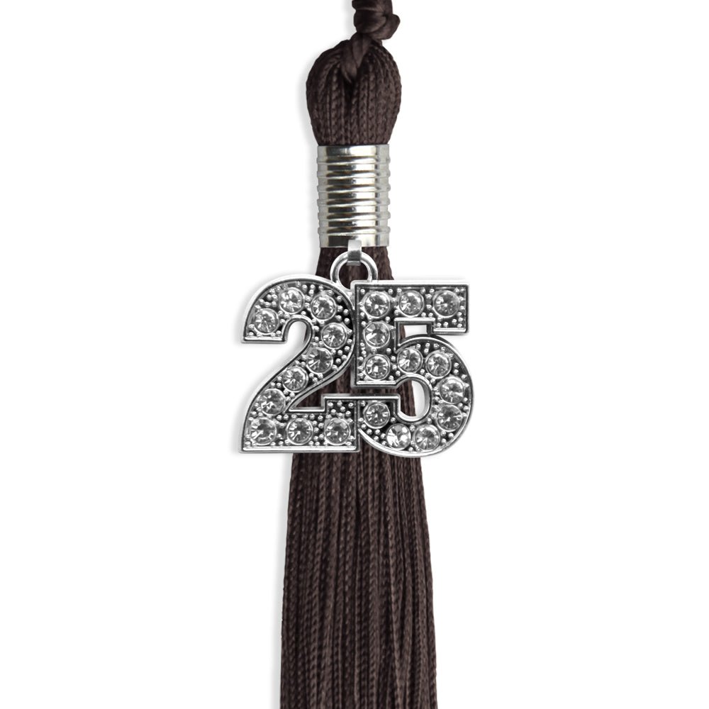 Brown Graduation Tassel with Silver Date Drop - Endea Graduation