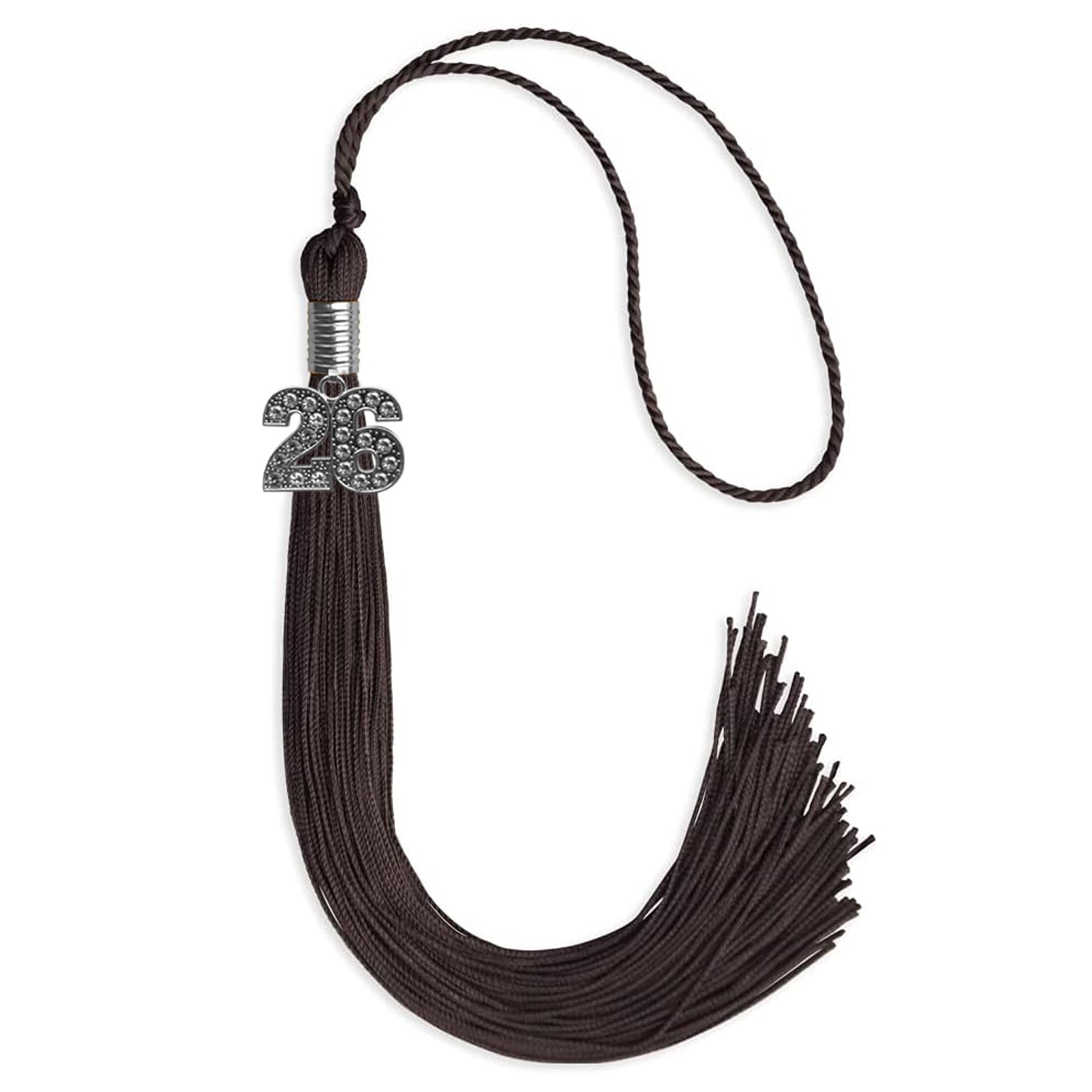 Brown Graduation Tassel with Silver Date Drop - Endea Graduation