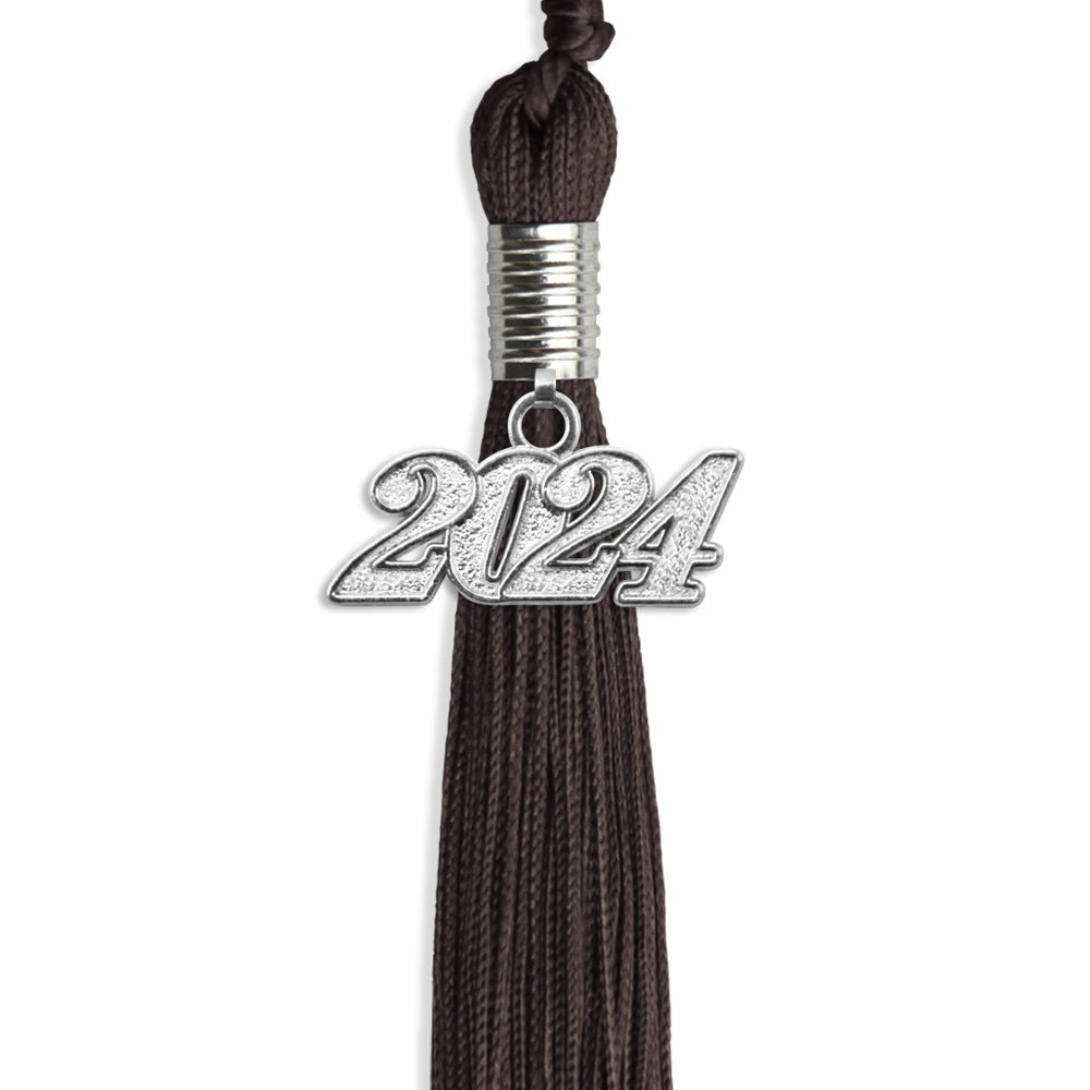 Brown Graduation Tassel with Silver Date Drop - Endea Graduation