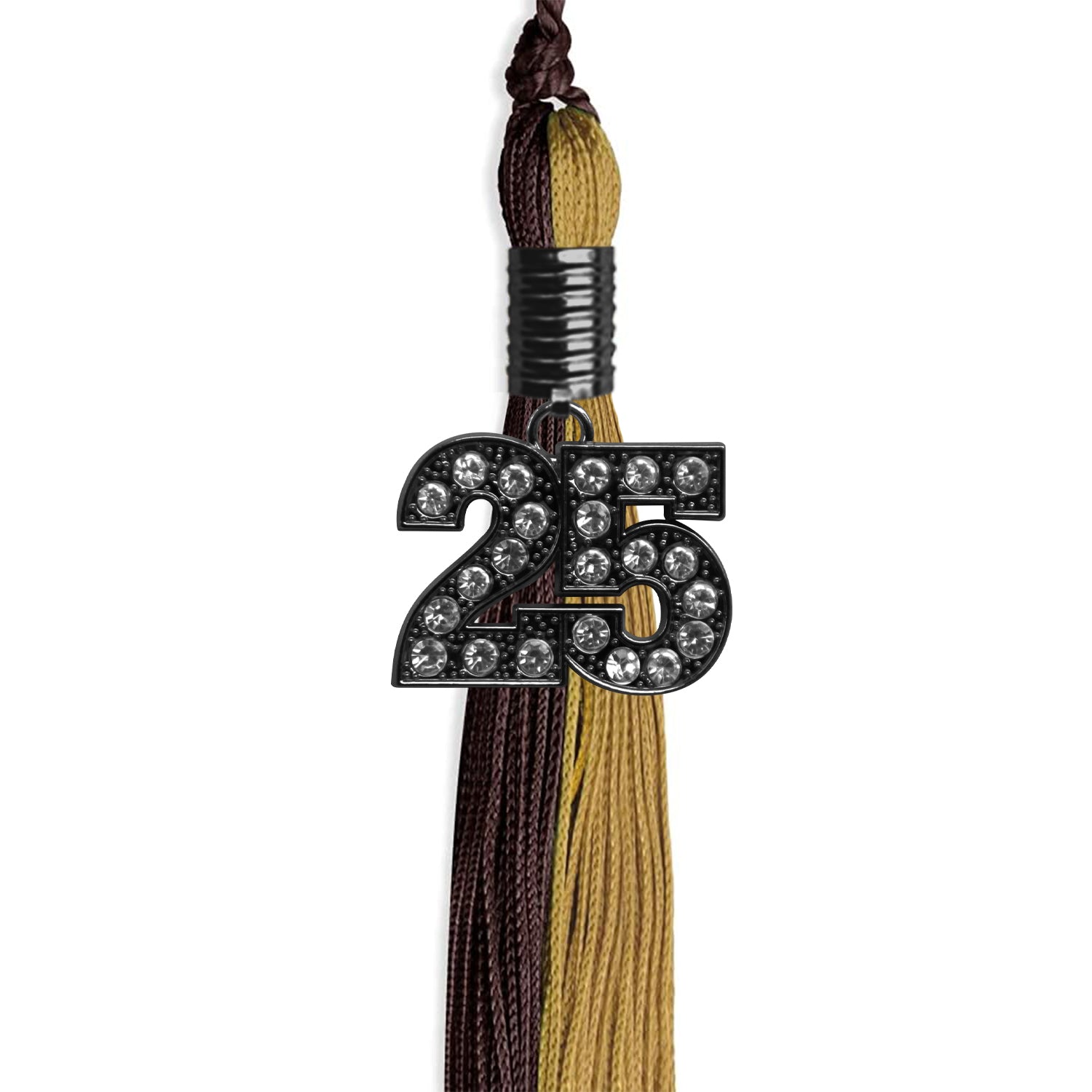 Brown/Antique Gold Graduation Tassel with Black Date Drop - Endea Graduation