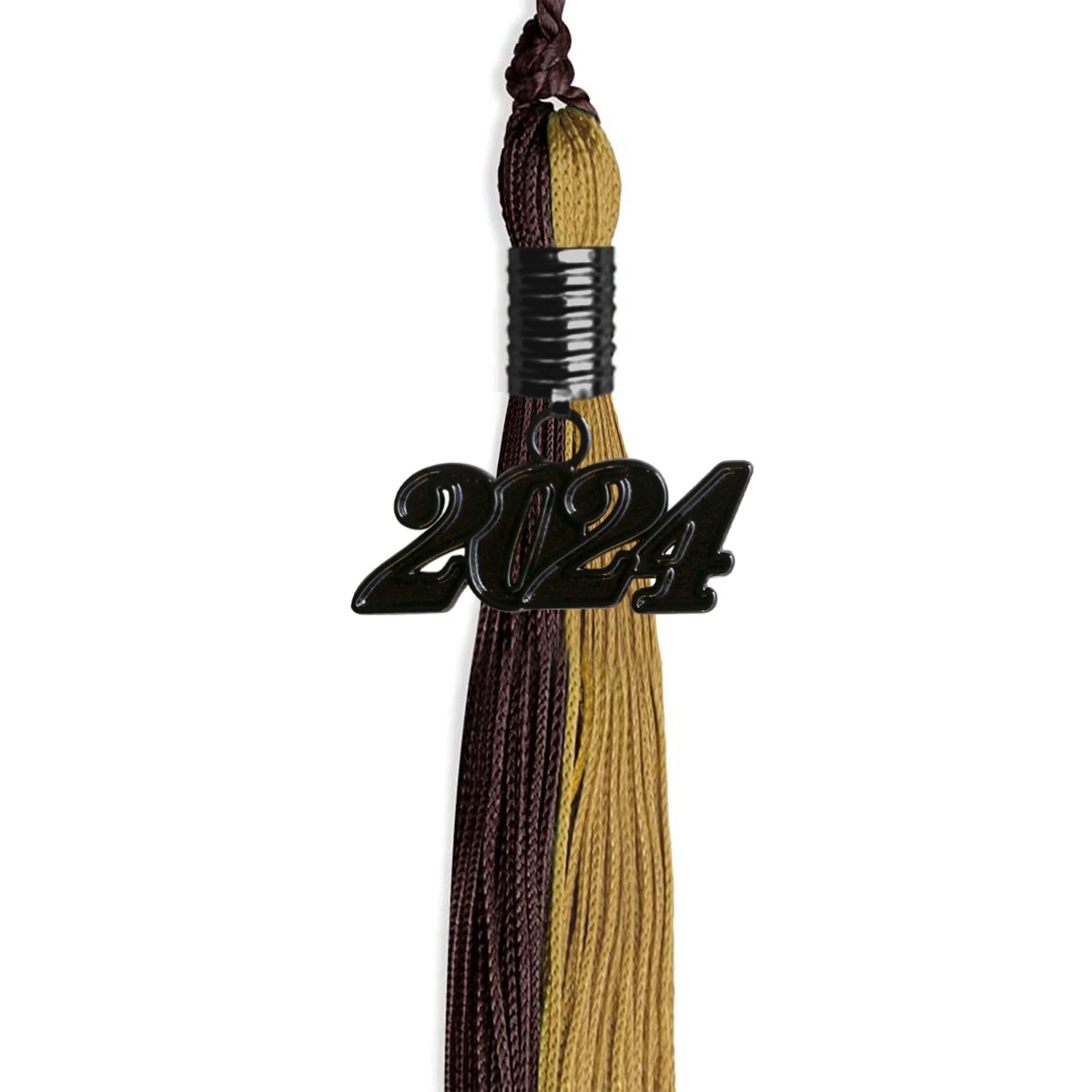 Brown/Antique Gold Graduation Tassel with Black Date Drop - Endea Graduation