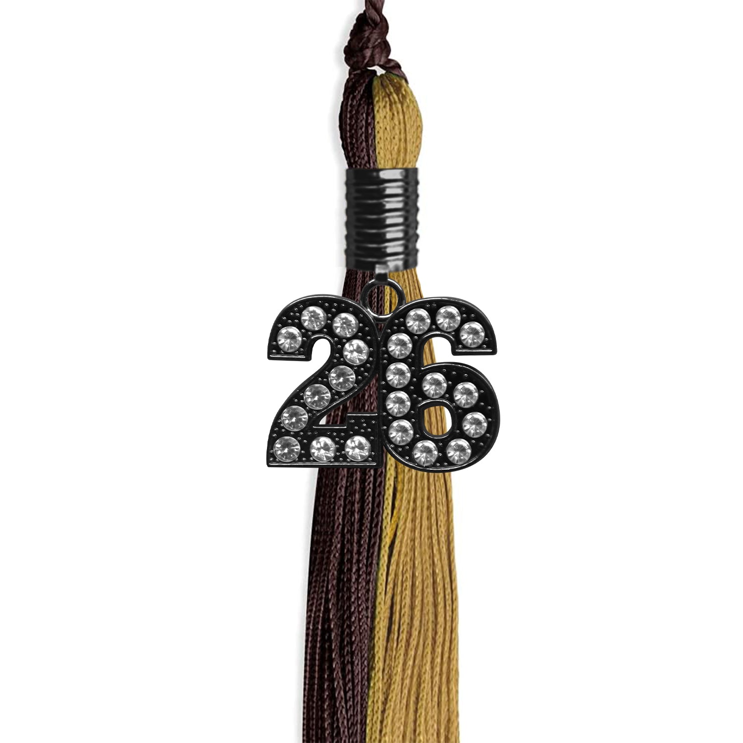 Brown/Antique Gold Graduation Tassel with Black Date Drop - Endea Graduation