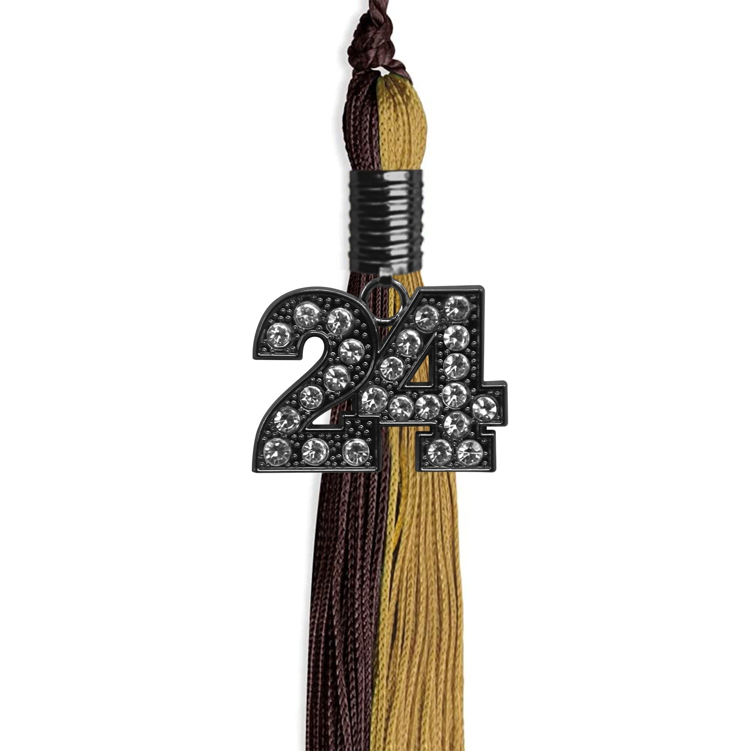 Brown/Antique Gold Graduation Tassel with Black Date Drop - Endea Graduation