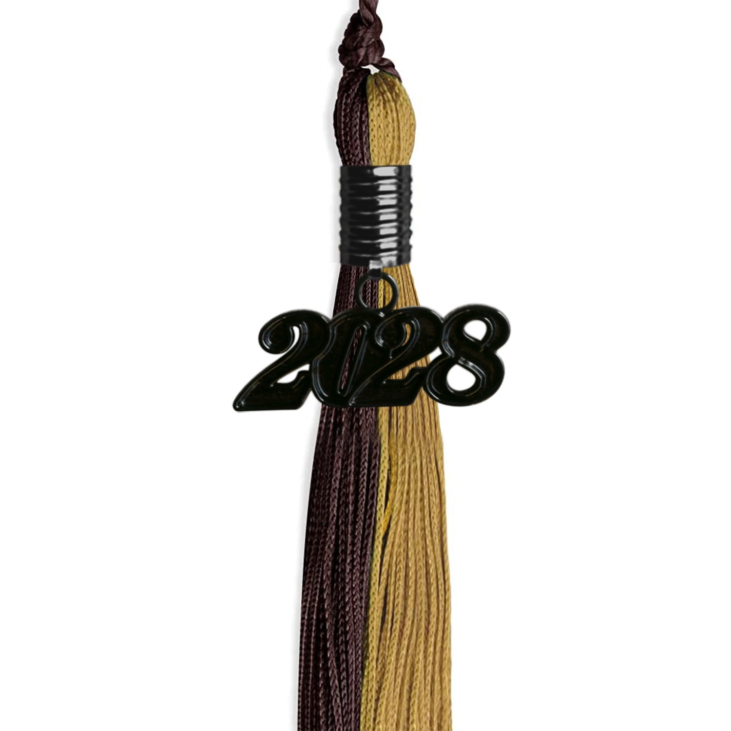 Brown/Antique Gold Graduation Tassel with Black Date Drop - Endea Graduation