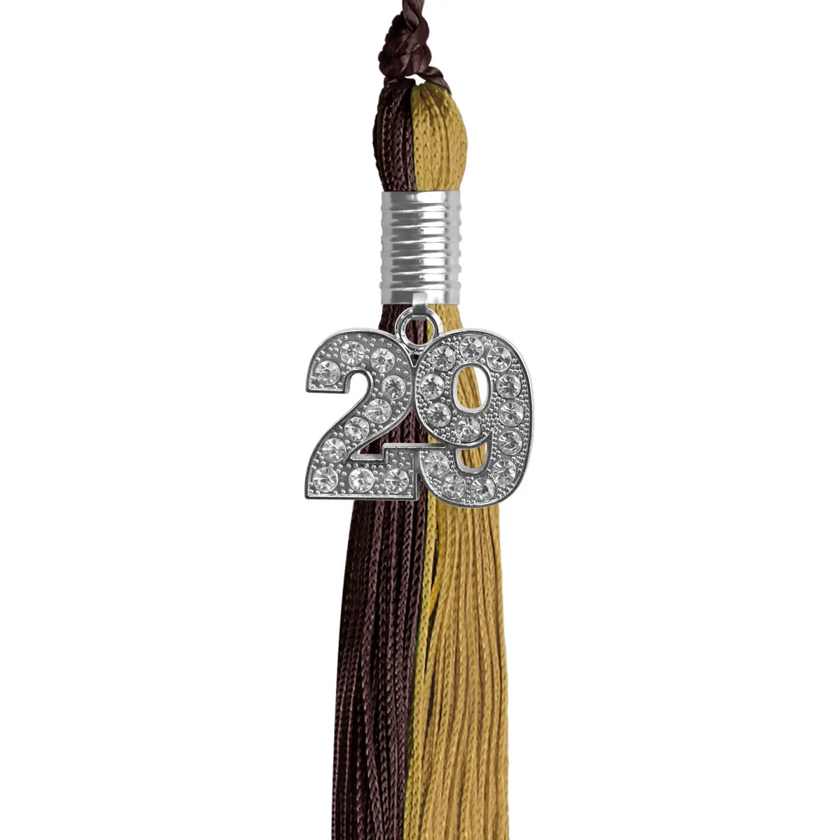Brown/Antique Gold Graduation Tassel with Silver Bling Charm - Endea Graduation