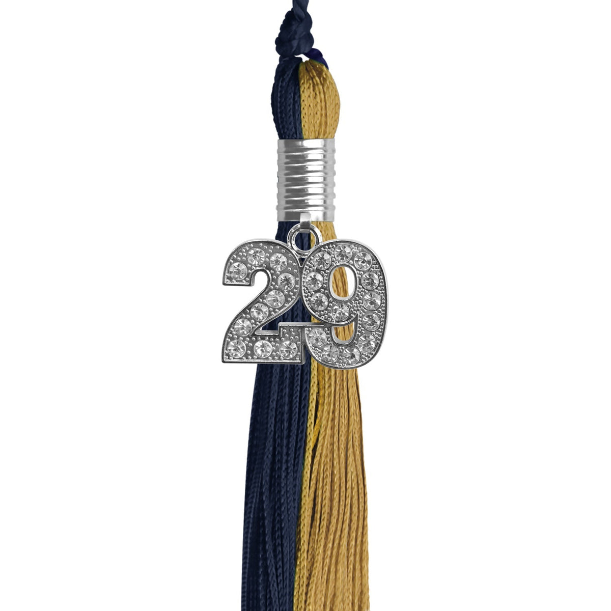 Dark Navy Blue/Antique Gold Graduation Tassel with Silver Bling Charm - Endea Graduation