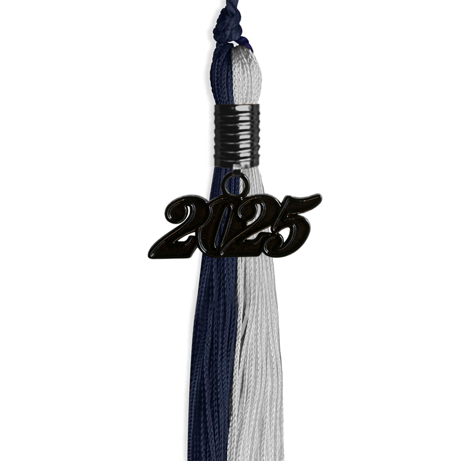 Dark Navy Blue/Grey Graduation Tassel with Black Date Drop - Endea Graduation