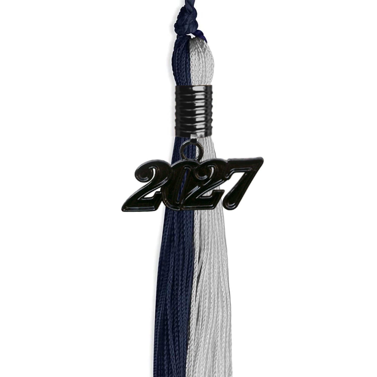 Dark Navy Blue/Grey Graduation Tassel with Black Date Drop - Endea Graduation