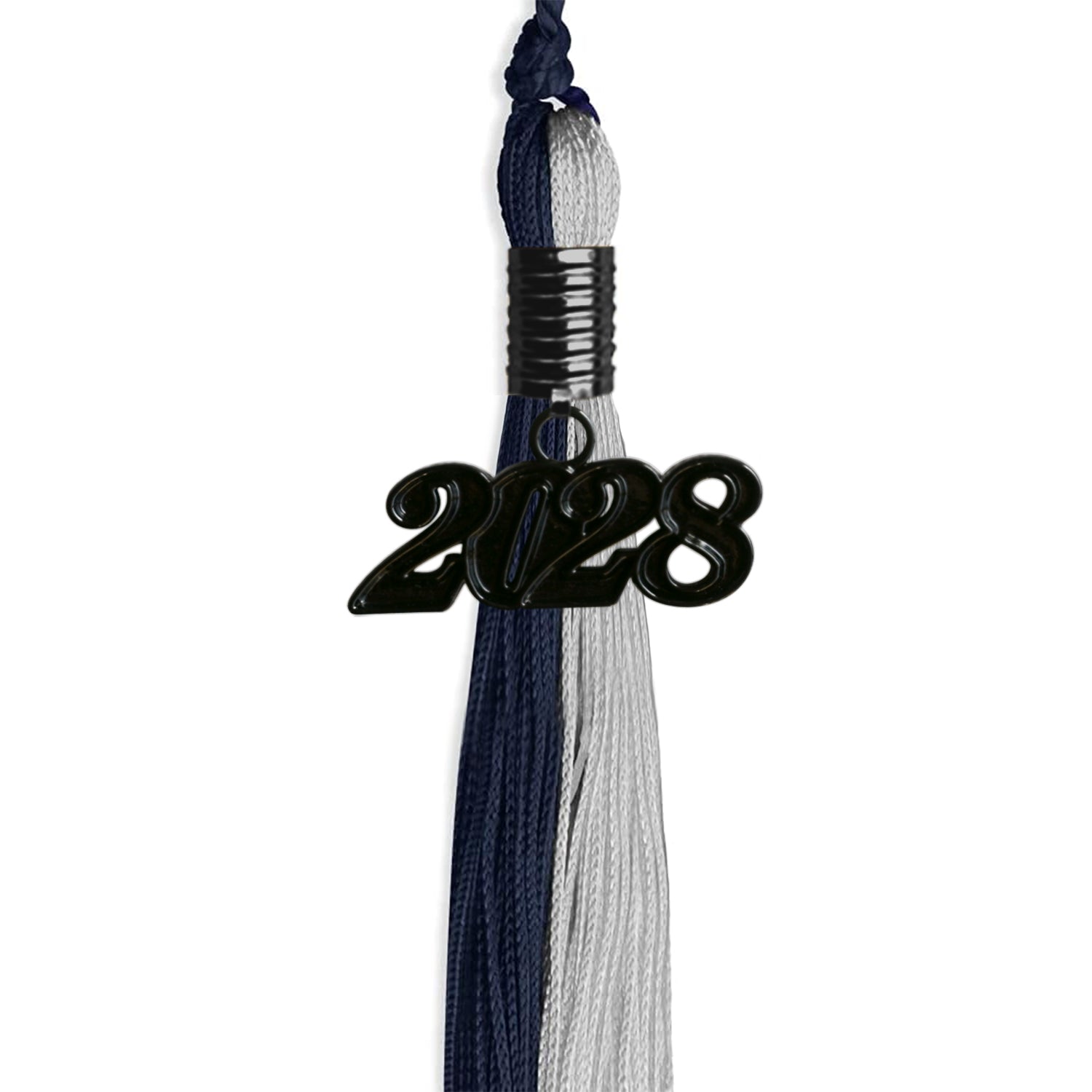 Dark Navy Blue/Grey Graduation Tassel with Black Date Drop - Endea Graduation