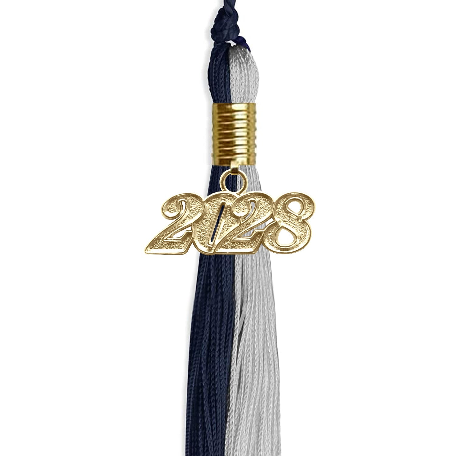 Dark Navy Blue/Grey Graduation Tassel with Gold Date Drop - Endea Graduation