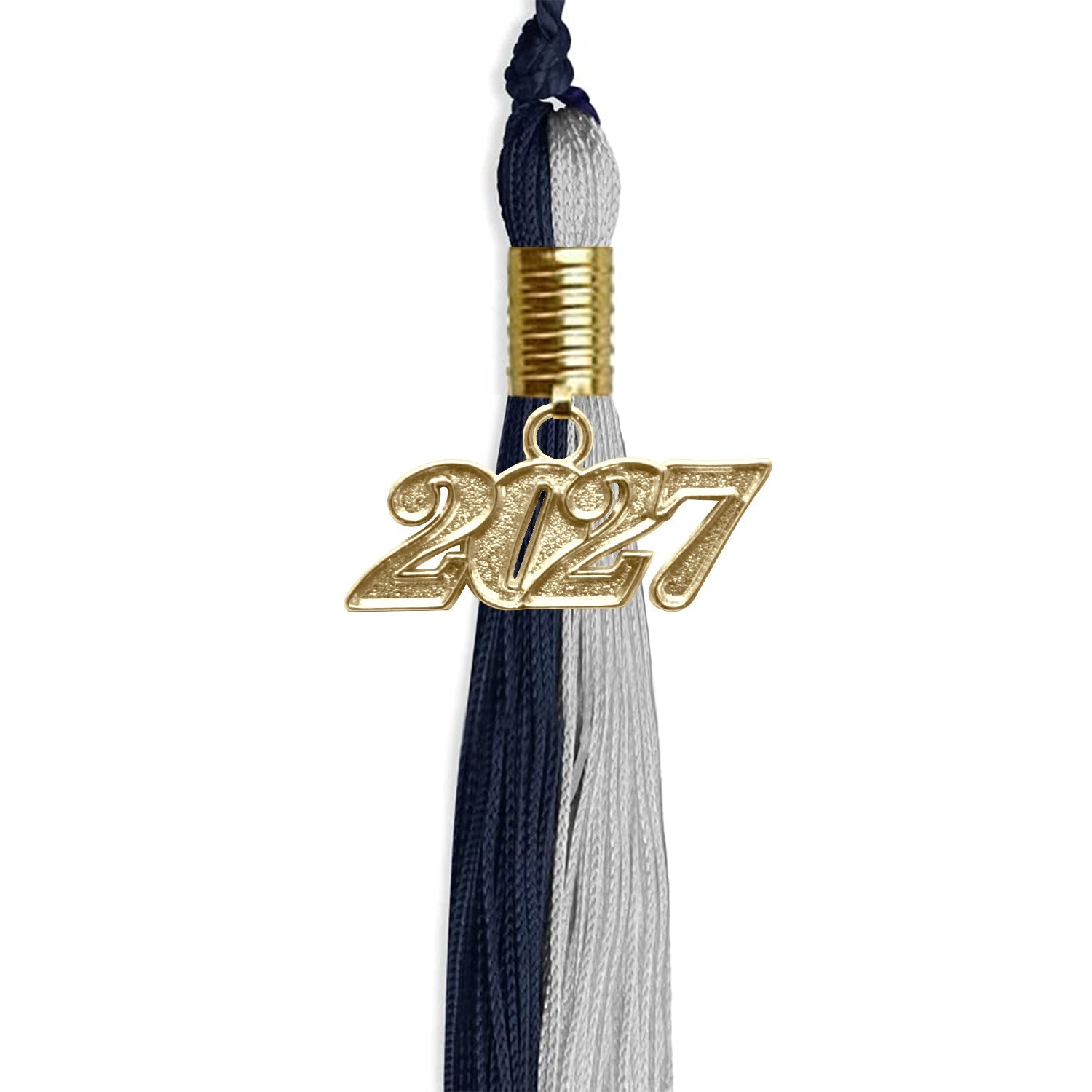 Dark Navy Blue/Grey Graduation Tassel with Gold Date Drop - Endea Graduation