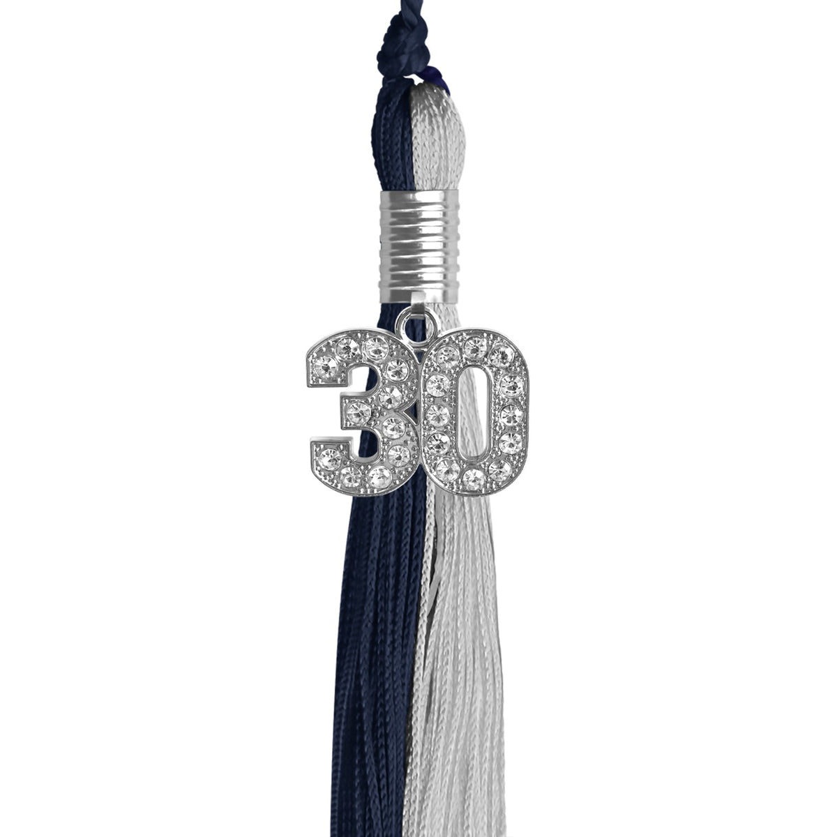 Dark Navy Blue/Grey Graduation Tassel with Silver Bling Charm - Endea Graduation