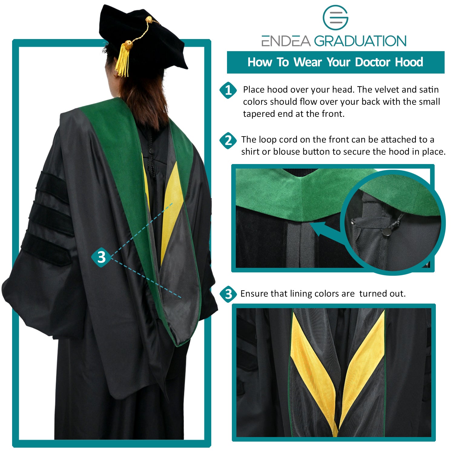 green emerald velvet dress Matte Navy Cap, Gown and Tassel for Graduation main image 0