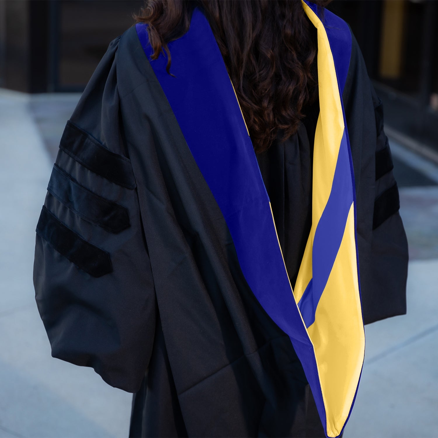 Doctoral Hood For Philosophy - Dark Blue/Gold/Royal Blue - Endea Graduation