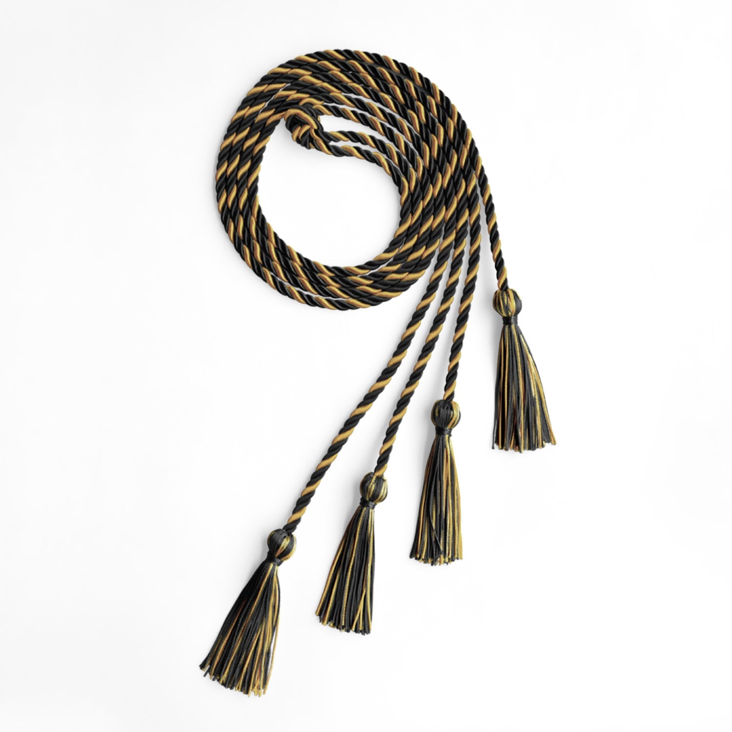 Double Graduation Honor Cord Black/Antique Gold - Endea Graduation