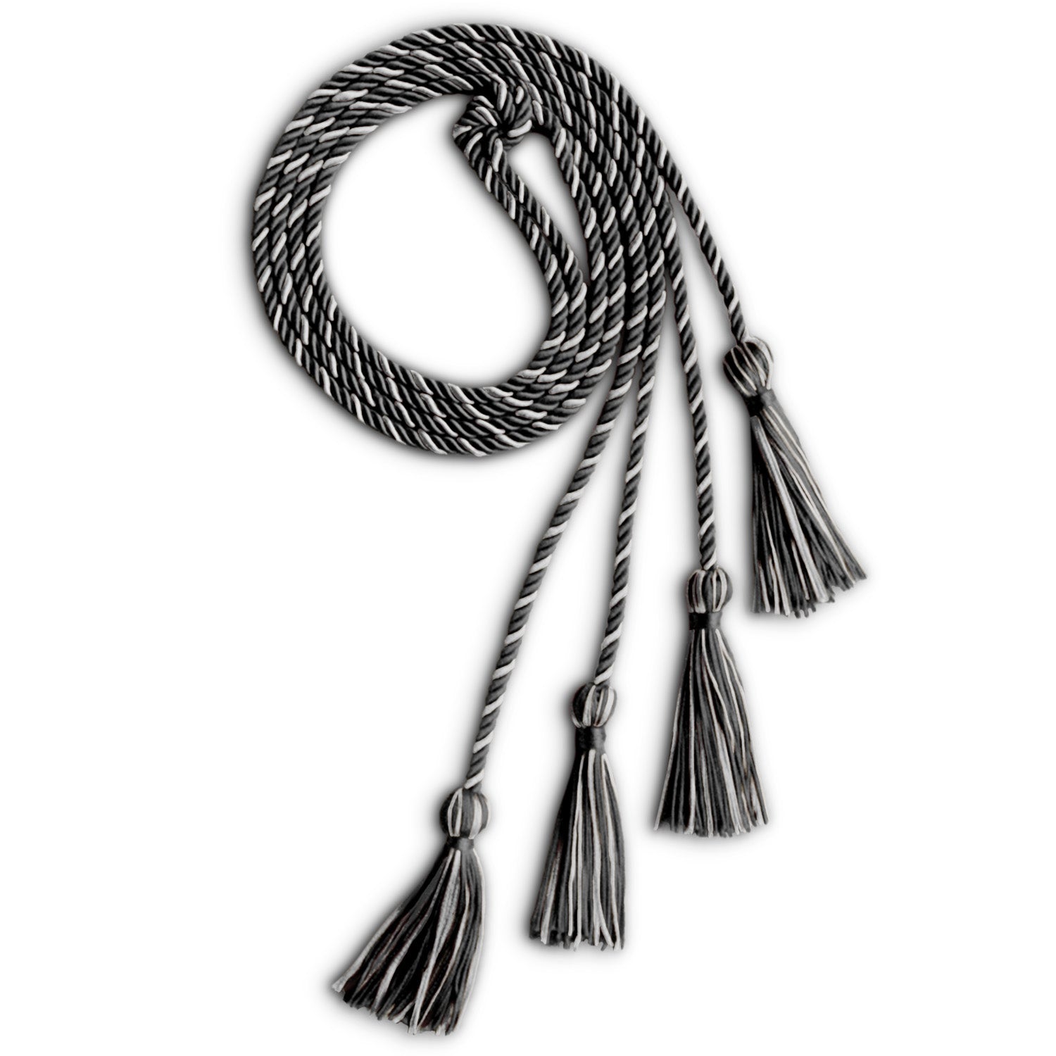 Double Graduation Honor Cord Black/Silver - Endea Graduation