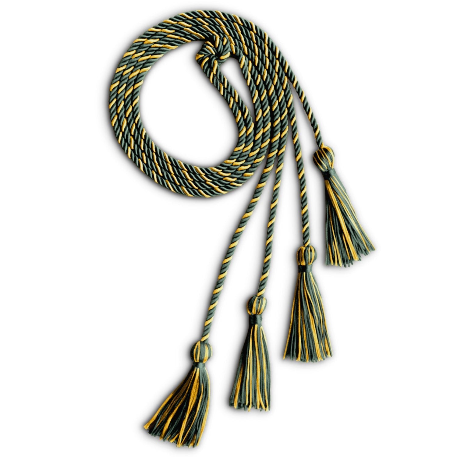 Double Graduation Honor Cord Forest Green/Gold - Endea Graduation