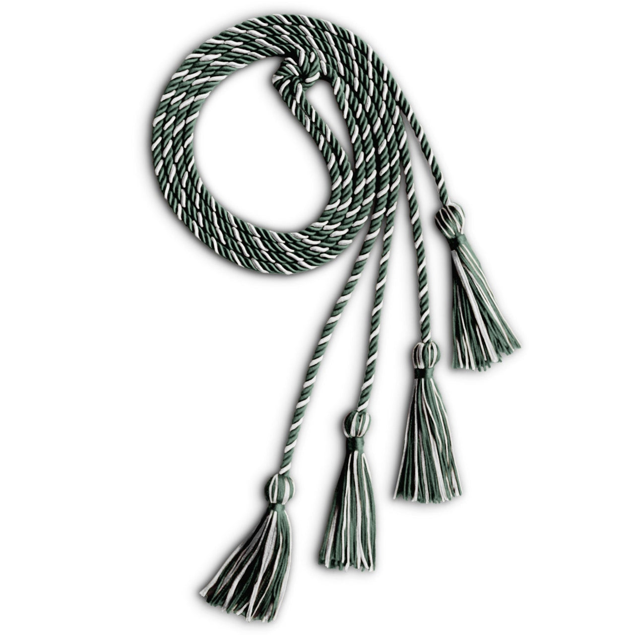 Double Graduation Honor Cord Forest Green/White - Endea Graduation