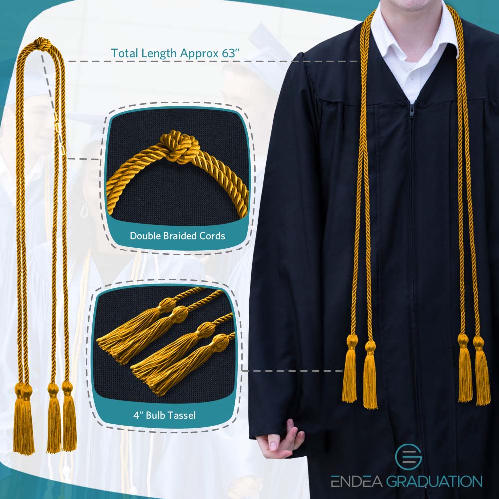 Double Graduation Honor Cord Gold - Endea Graduation