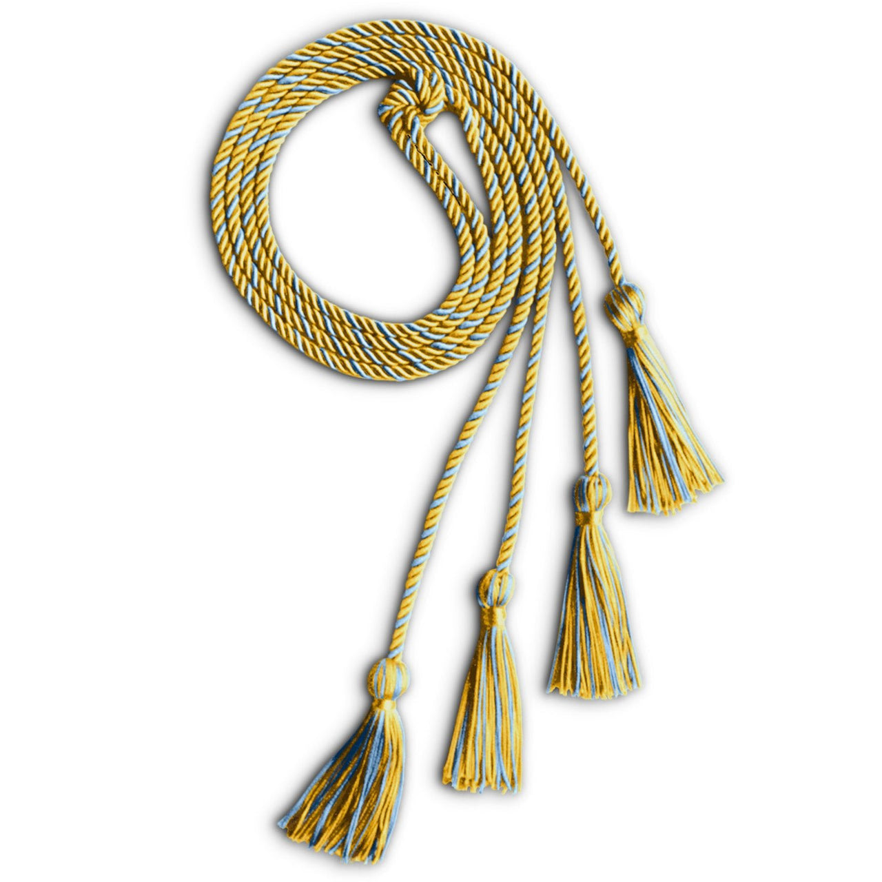 Double Graduation Honor Cord Gold/Light Blue - Endea Graduation