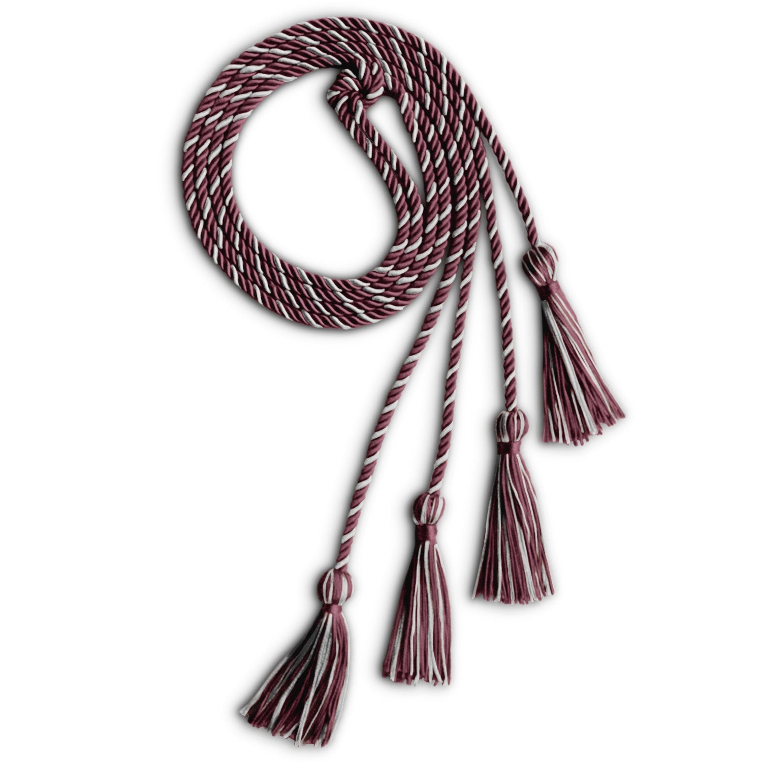 Double Graduation Honor Cord Maroon/Silver - Endea Graduation