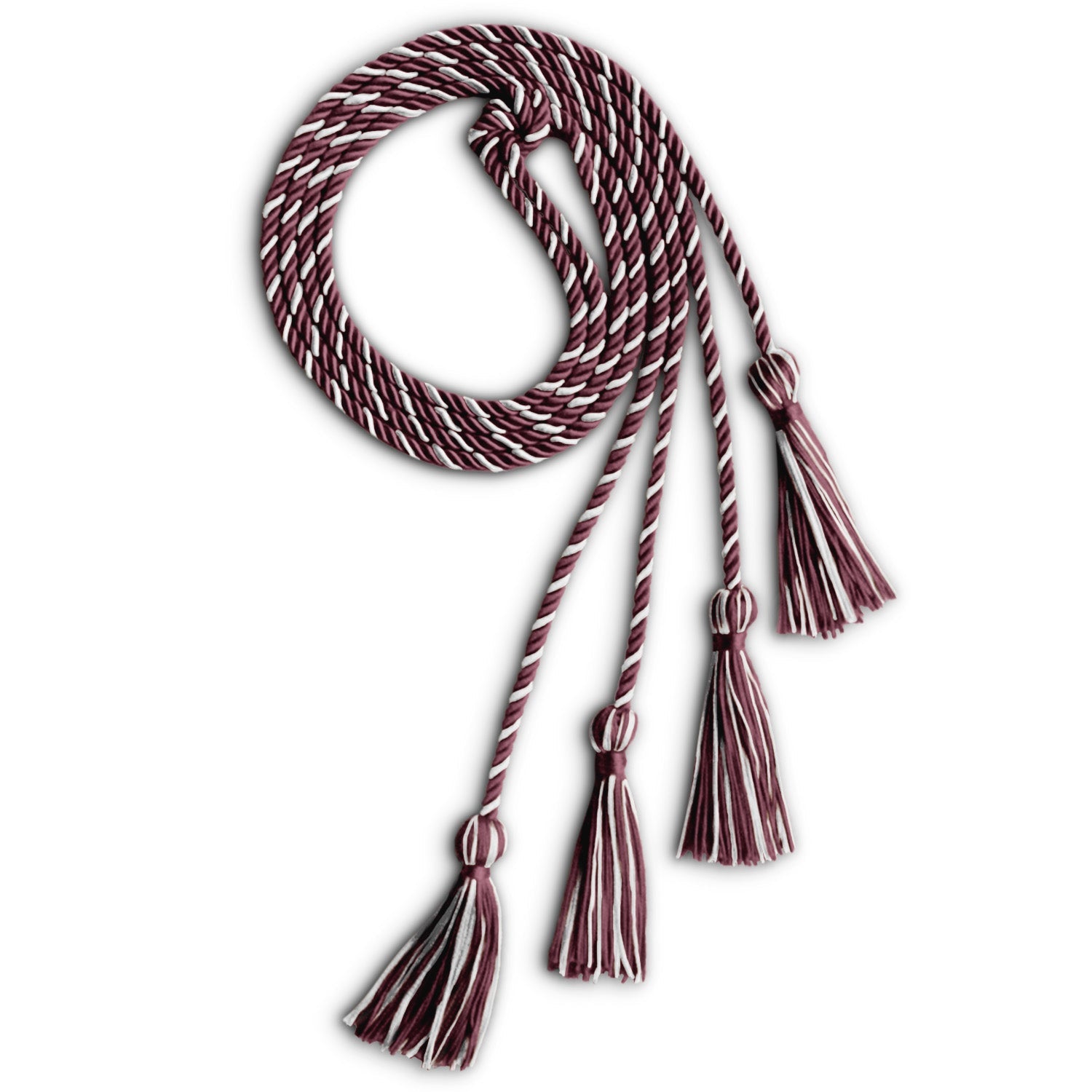 Double Graduation Honor Cord Maroon/White - Endea Graduation