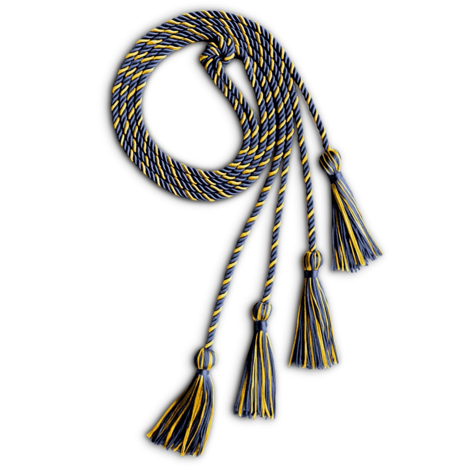 Double Graduation Honor Cord Navy Blue/Gold - Endea Graduation