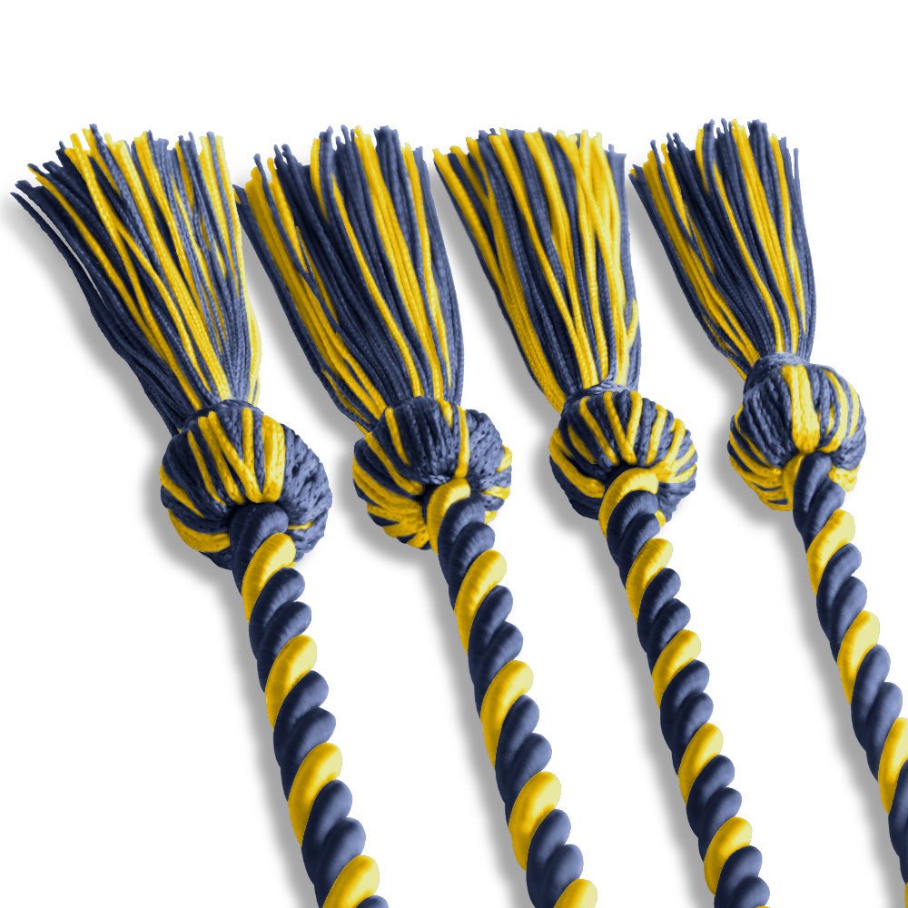 Double Graduation Honor Cord Navy Blue/Gold - Endea Graduation