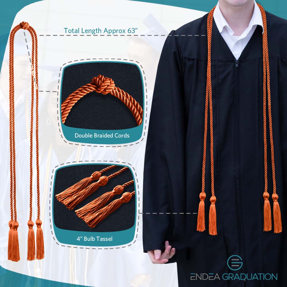 Double Graduation Honor Cord Orange - Endea Graduation