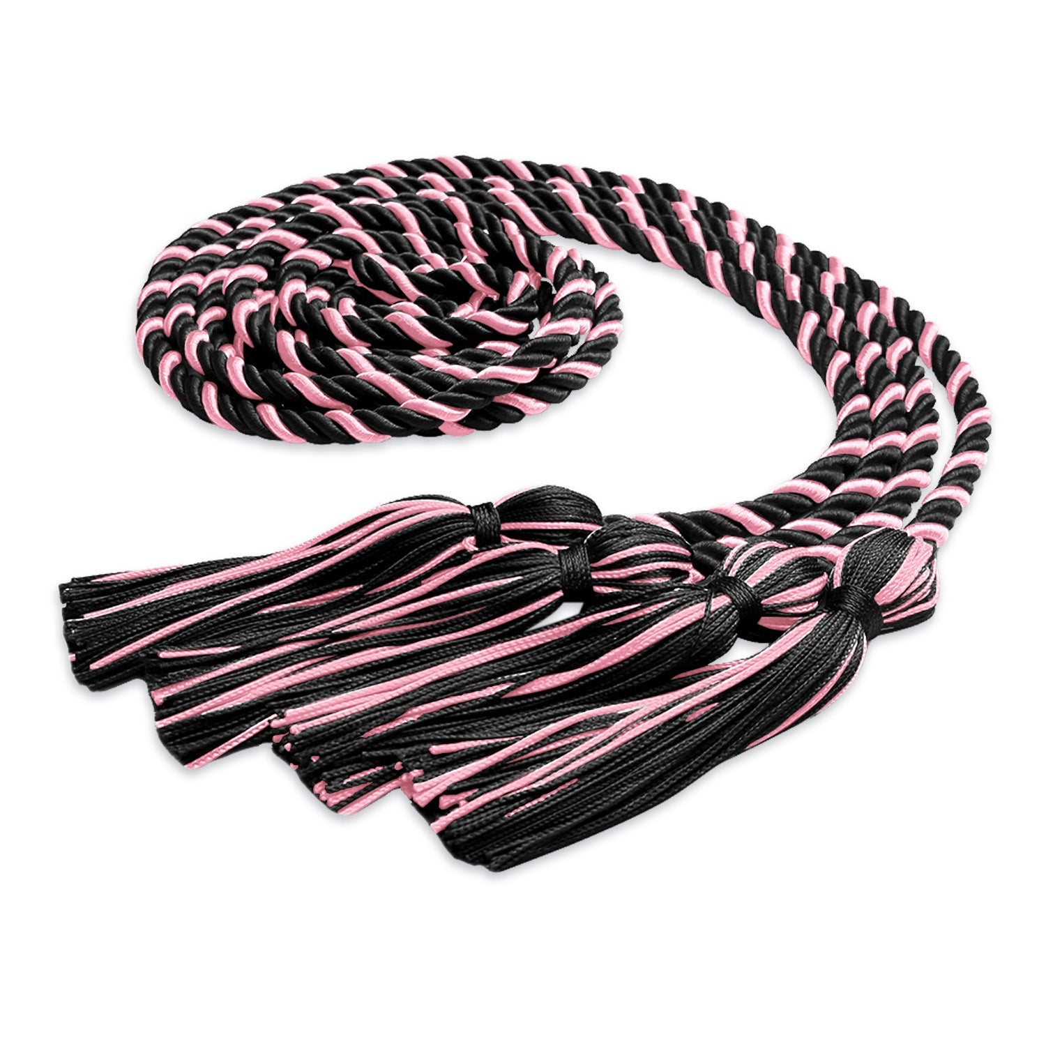 Double Graduation Honor Cord Pink/Black - Endea Graduation