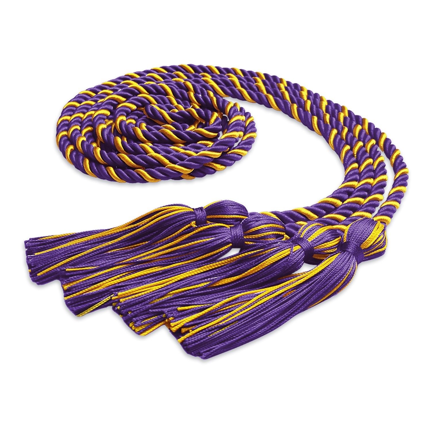 Double Graduation Honor Cord Purple/Gold - Endea Graduation