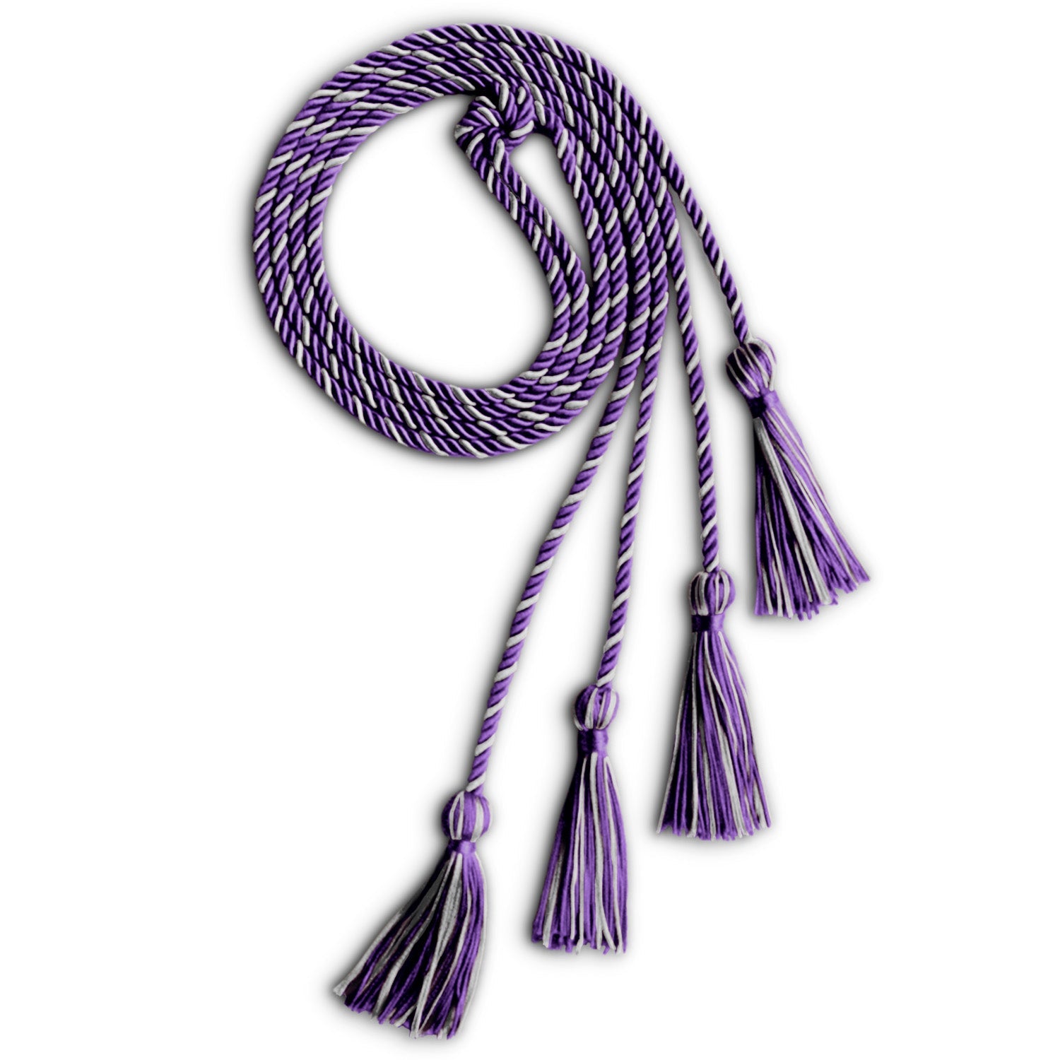 Double Graduation Honor Cord Purple/Silver - Endea Graduation