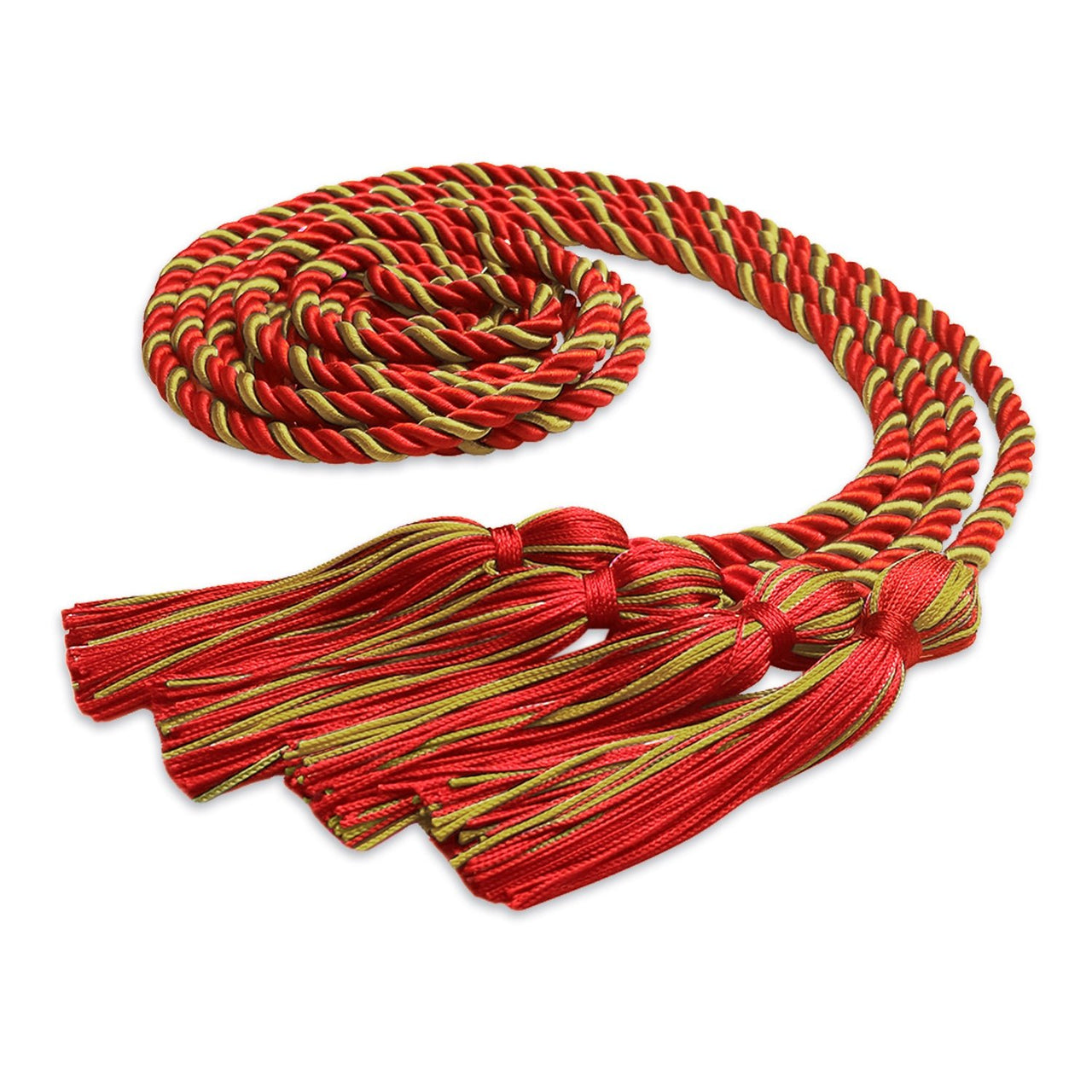 Double Graduation Honor Cord Red/Antique Gold - Endea Graduation